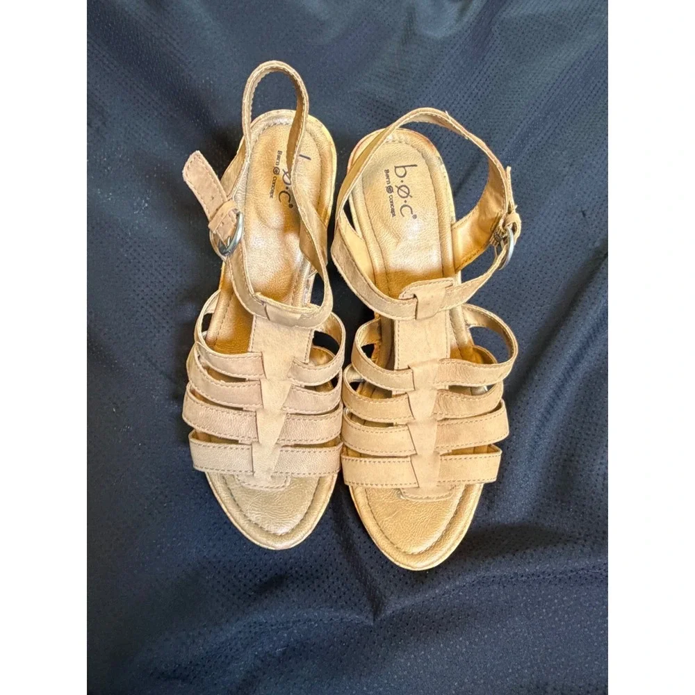 BOC Born Concept Tan Suede Floral Cork 4